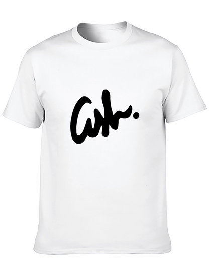 Mens Black Graphic Tee - Stylish Ash Design