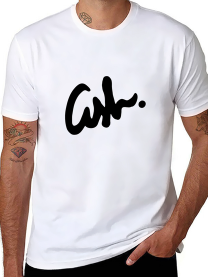 Mens Black Graphic Tee - Stylish Ash Design