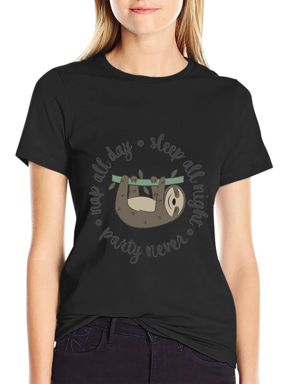 Lazy Sloth Graphic Tee - Nap All Day