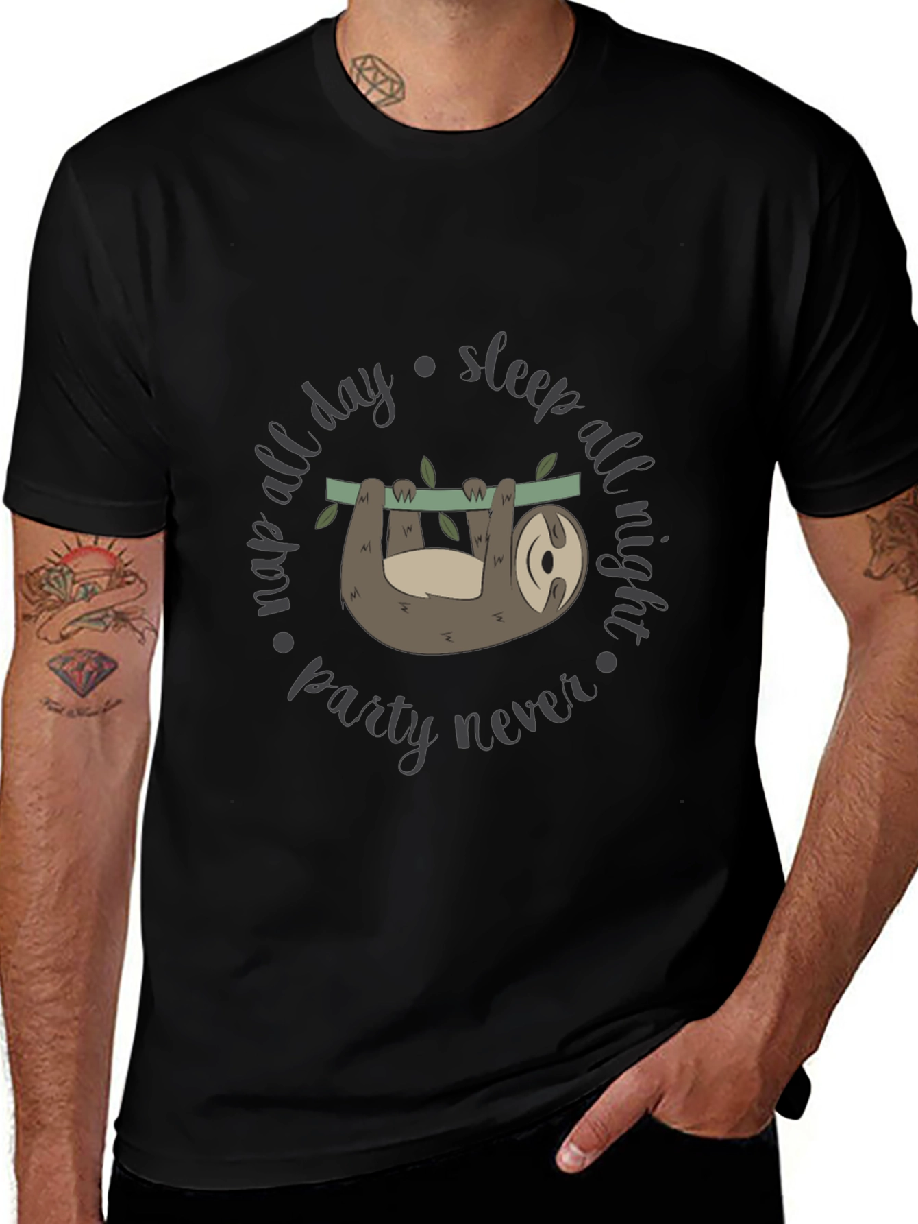 Lazy Sloth Graphic Tee - Nap All Day