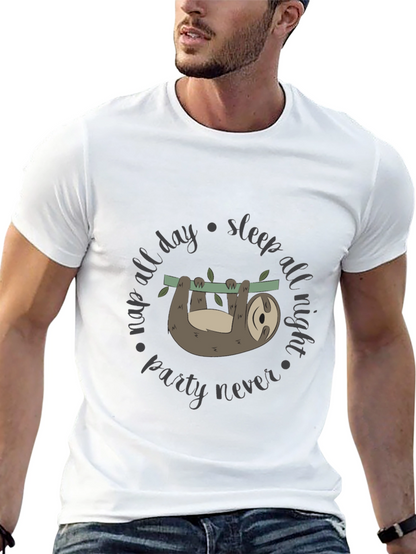 Lazy Sloth Graphic Tee - Nap All Day