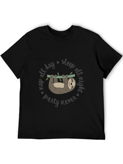 Lazy Sloth Graphic Tee - Nap All Day