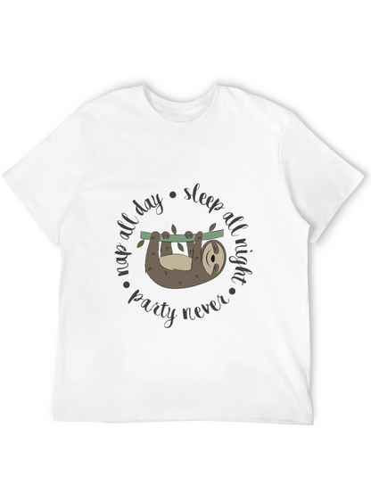 Lazy Sloth Graphic Tee - Nap All Day