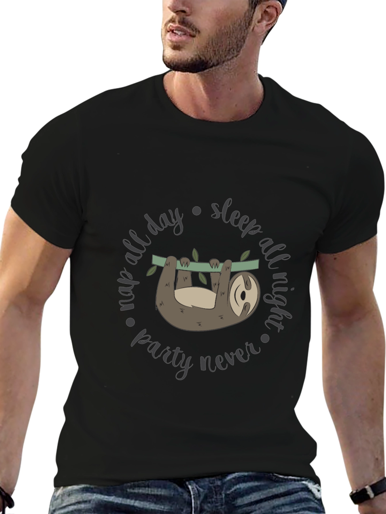 Lazy Sloth Graphic Tee - Nap All Day