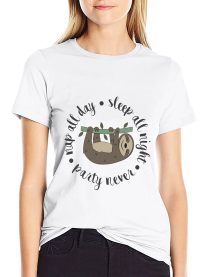 Lazy Sloth Graphic Tee - Nap All Day