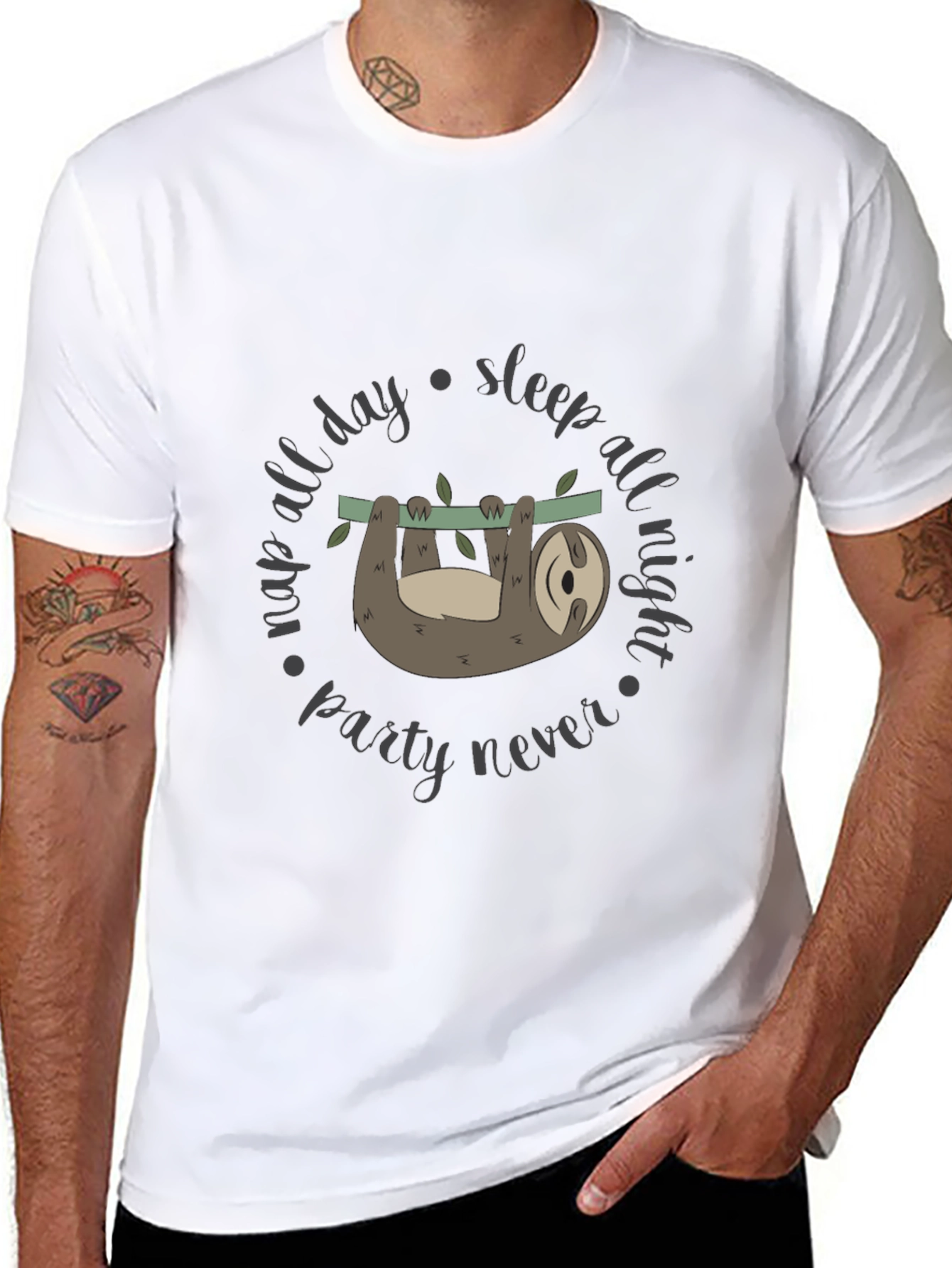 Lazy Sloth Graphic Tee - Nap All Day