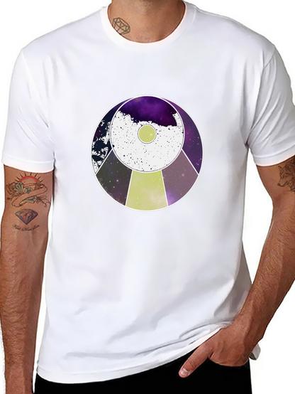 Cosmic UFO Graphic Tee - Black Cotton Blend