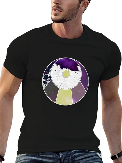 Cosmic UFO Graphic Tee - Black Cotton Blend
