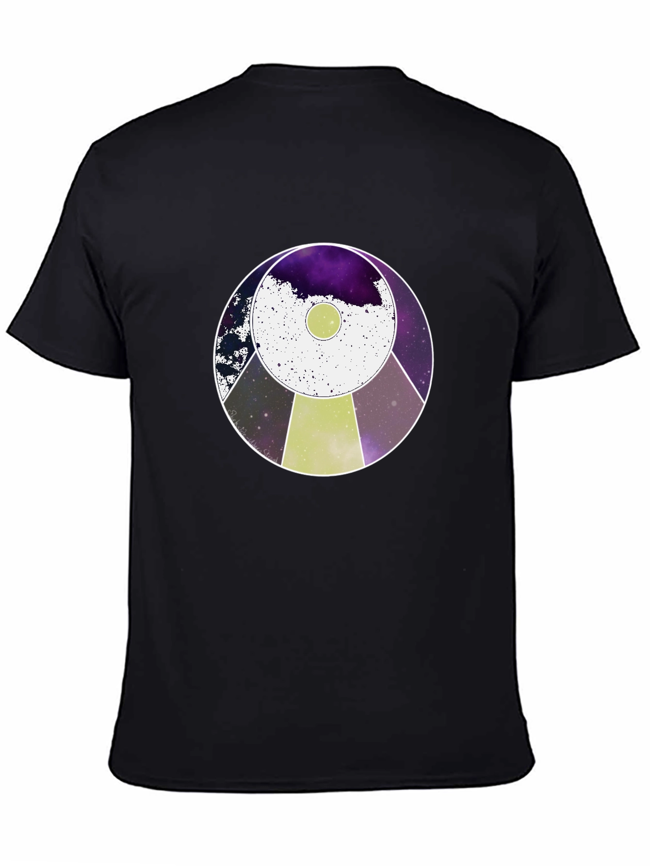 Cosmic UFO Graphic Tee - Black Cotton Blend