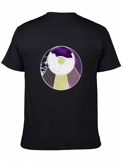 Cosmic UFO Graphic Tee - Black Cotton Blend