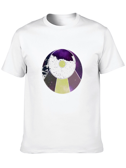 Cosmic UFO Graphic Tee - Black Cotton Blend