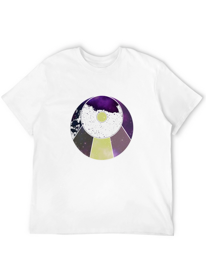 Cosmic UFO Graphic Tee - Black Cotton Blend