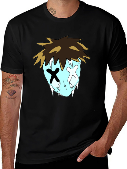 Cartoon Graphic Black T-Shirt for Men