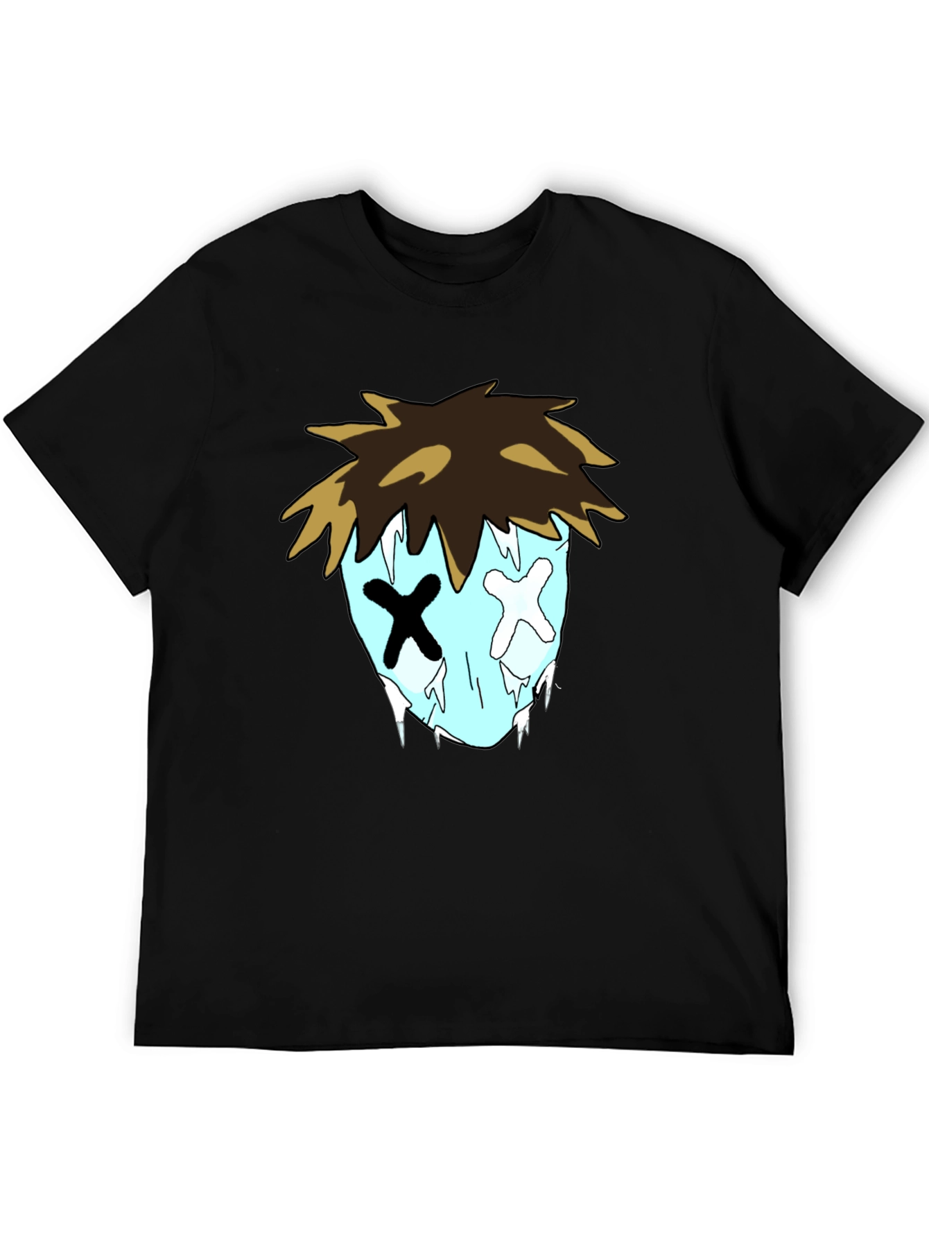 Cartoon Graphic Black T-Shirt for Men