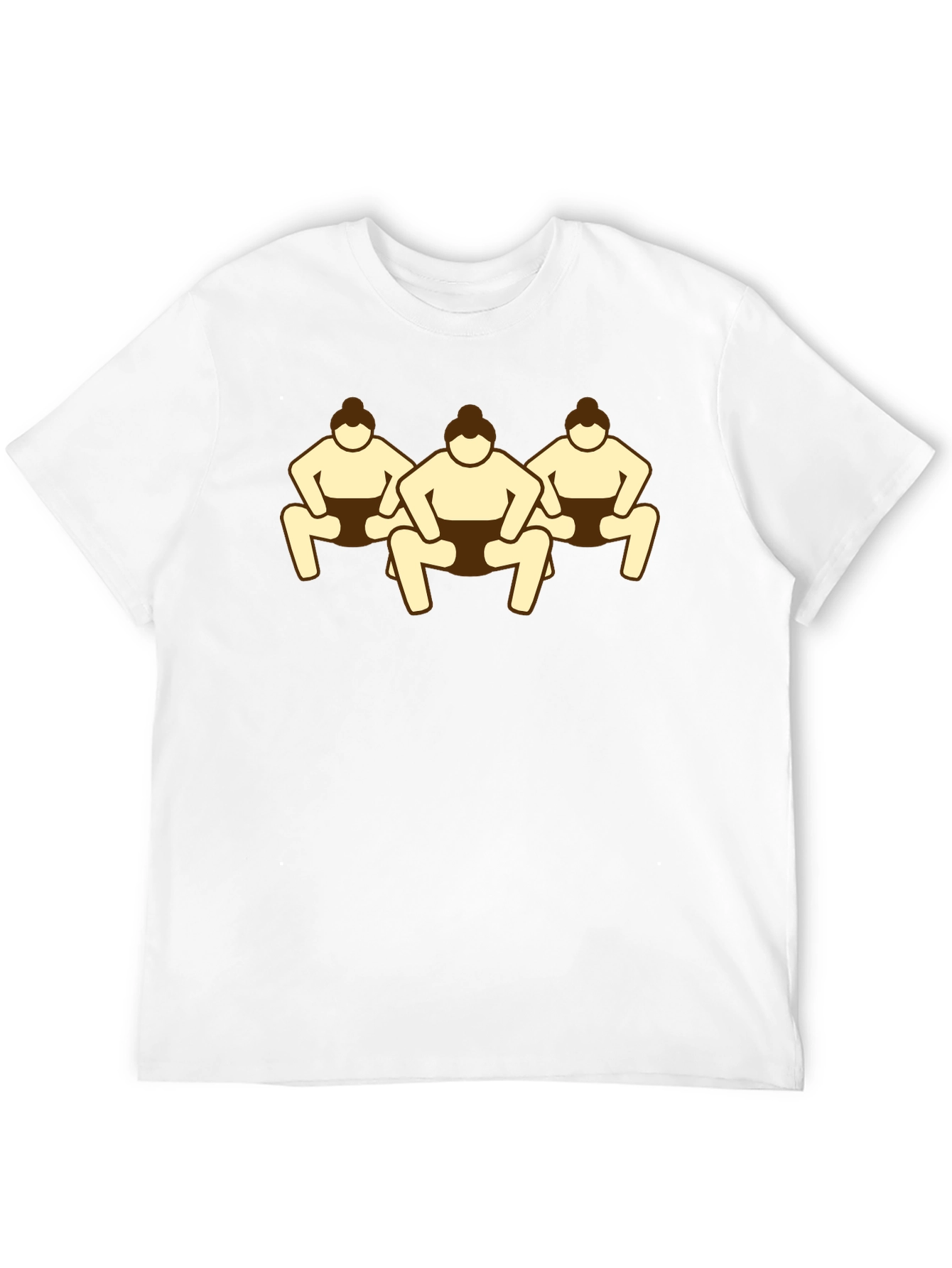 Sumo Wrestlers Graphic Tee - Black Cotton T-Shirt