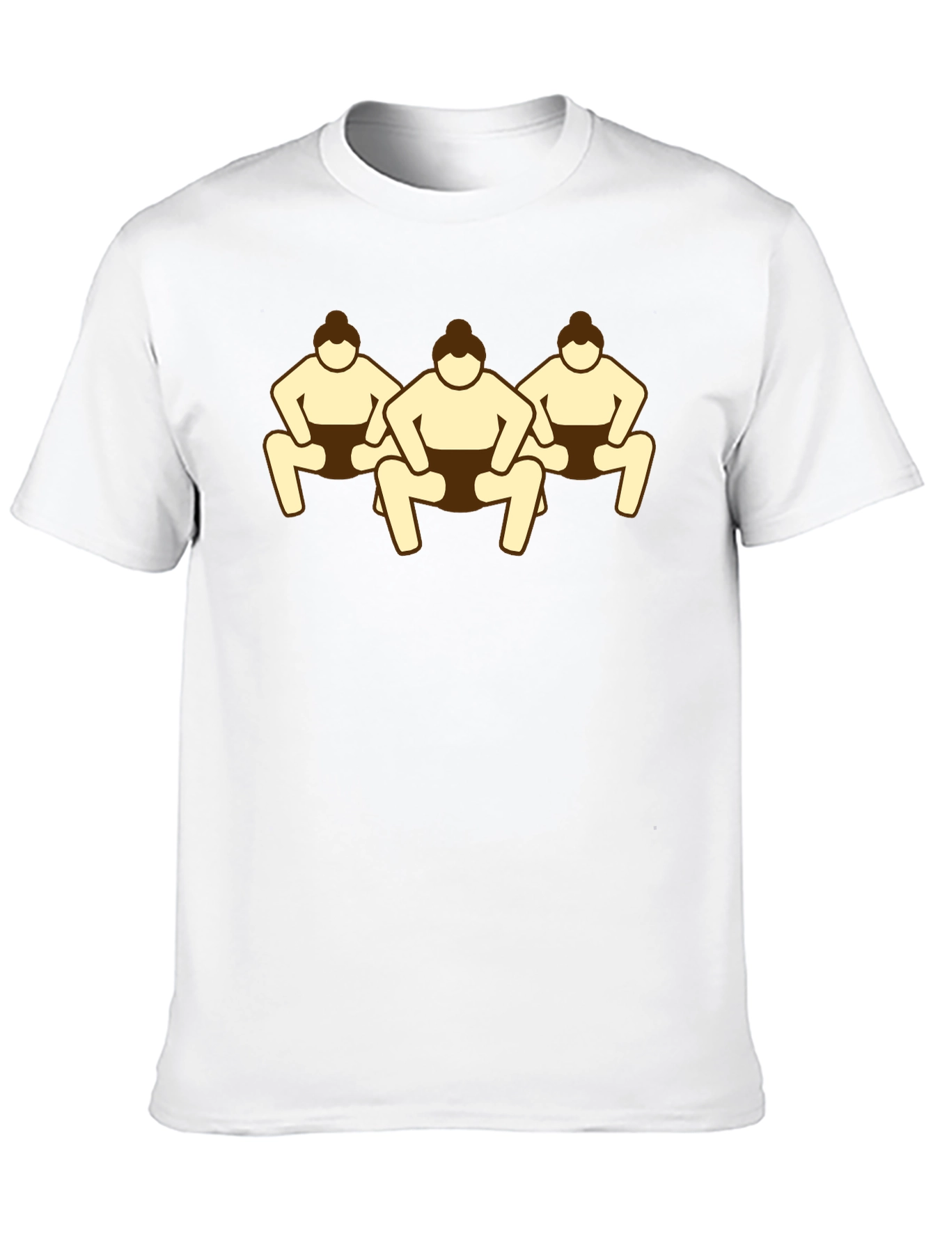 Sumo Wrestlers Graphic Tee - Black Cotton T-Shirt