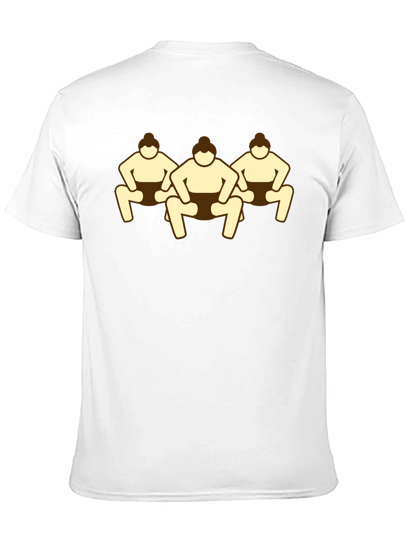 Sumo Wrestlers Graphic Tee - Black Cotton T-Shirt