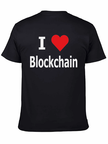 I Love Blockchain T-Shirt - Crypto Enthusiast Tee