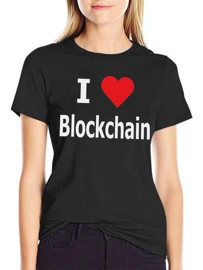 I Love Blockchain T-Shirt - Crypto Enthusiast Tee