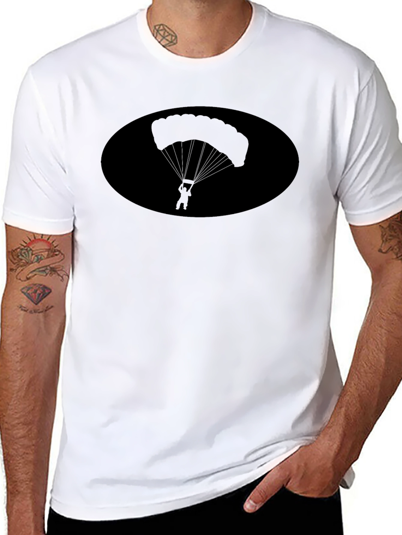 Parachute Silhouette Black T-Shirt