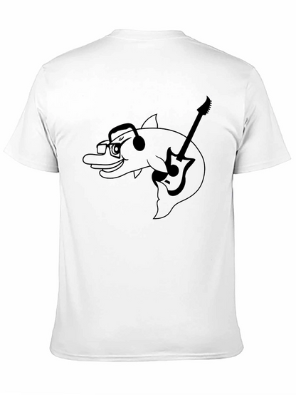 Cool Dolphin Guitarist Graphic Tee