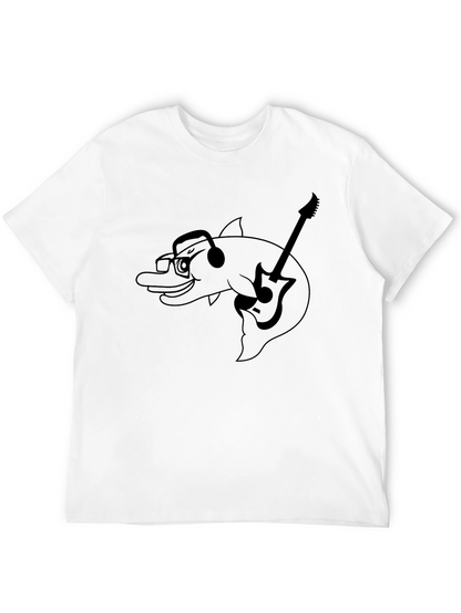 Cool Dolphin Guitarist Graphic Tee