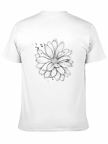 Black Flower Graphic Tee - Stylish Mens Casual Wear