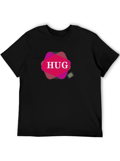 HUG Graphic Black T-Shirt - Stylish Mens Tee
