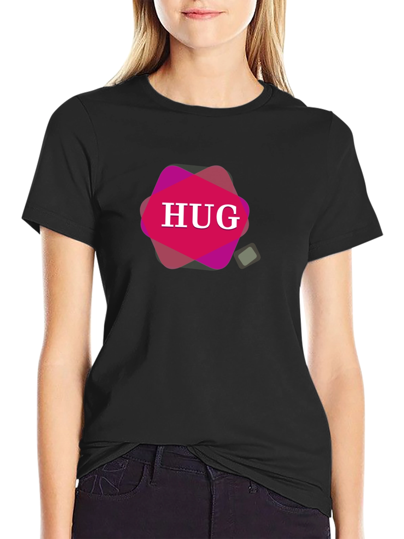 HUG Graphic Black T-Shirt - Stylish Mens Tee