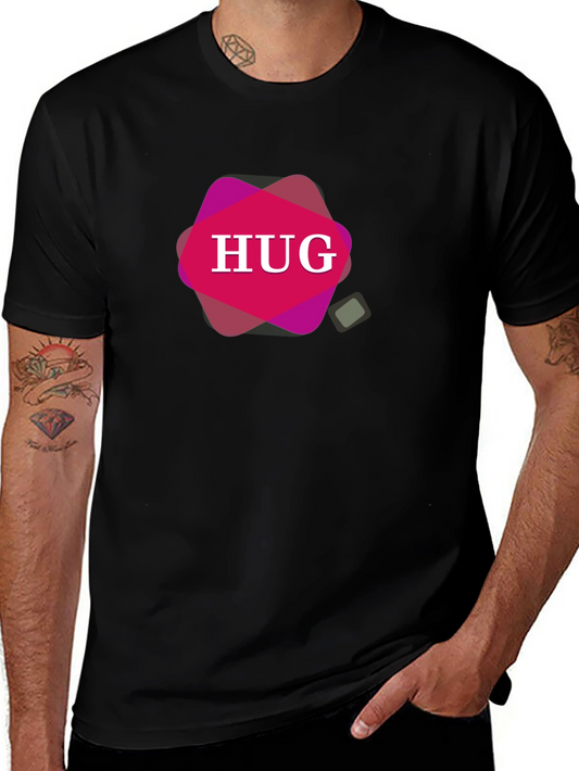 HUG Graphic Black T-Shirt - Stylish Mens Tee