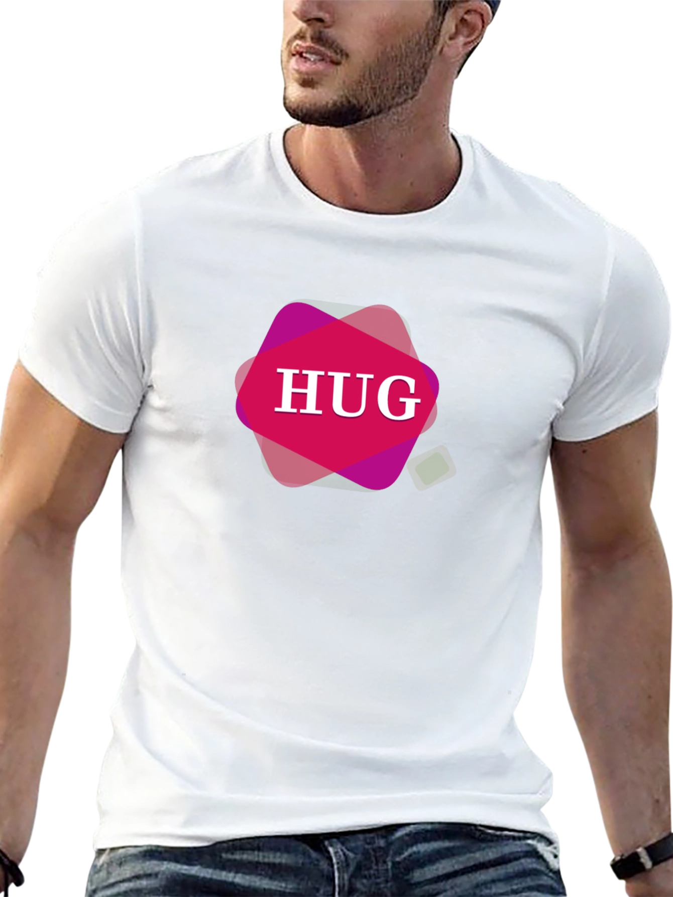 HUG Graphic Black T-Shirt - Stylish Mens Tee