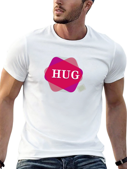 HUG Graphic Black T-Shirt - Stylish Mens Tee