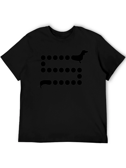 Dachshund Dot Pattern Tee - Black
