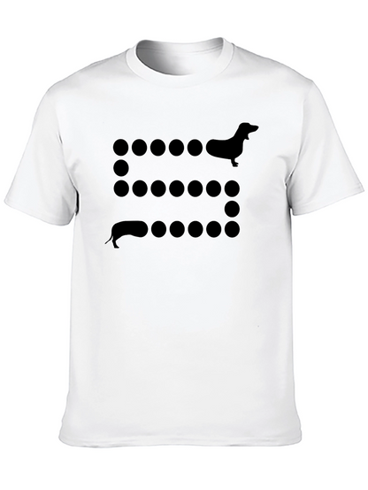 Dachshund Dot Pattern Tee - Black