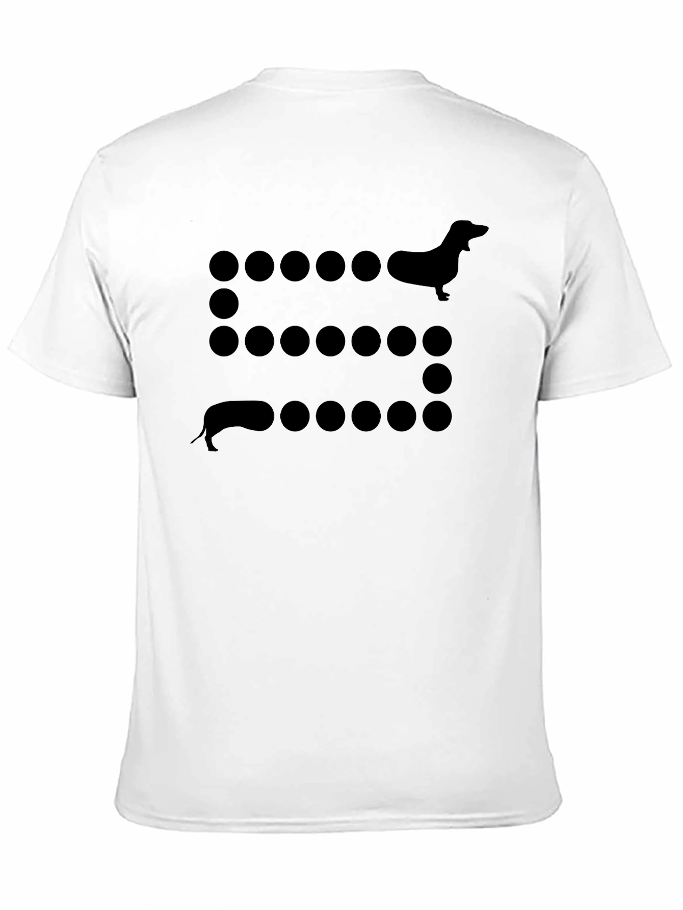Dachshund Dot Pattern Tee - Black