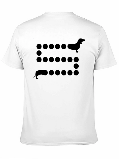 Dachshund Dot Pattern Tee - Black