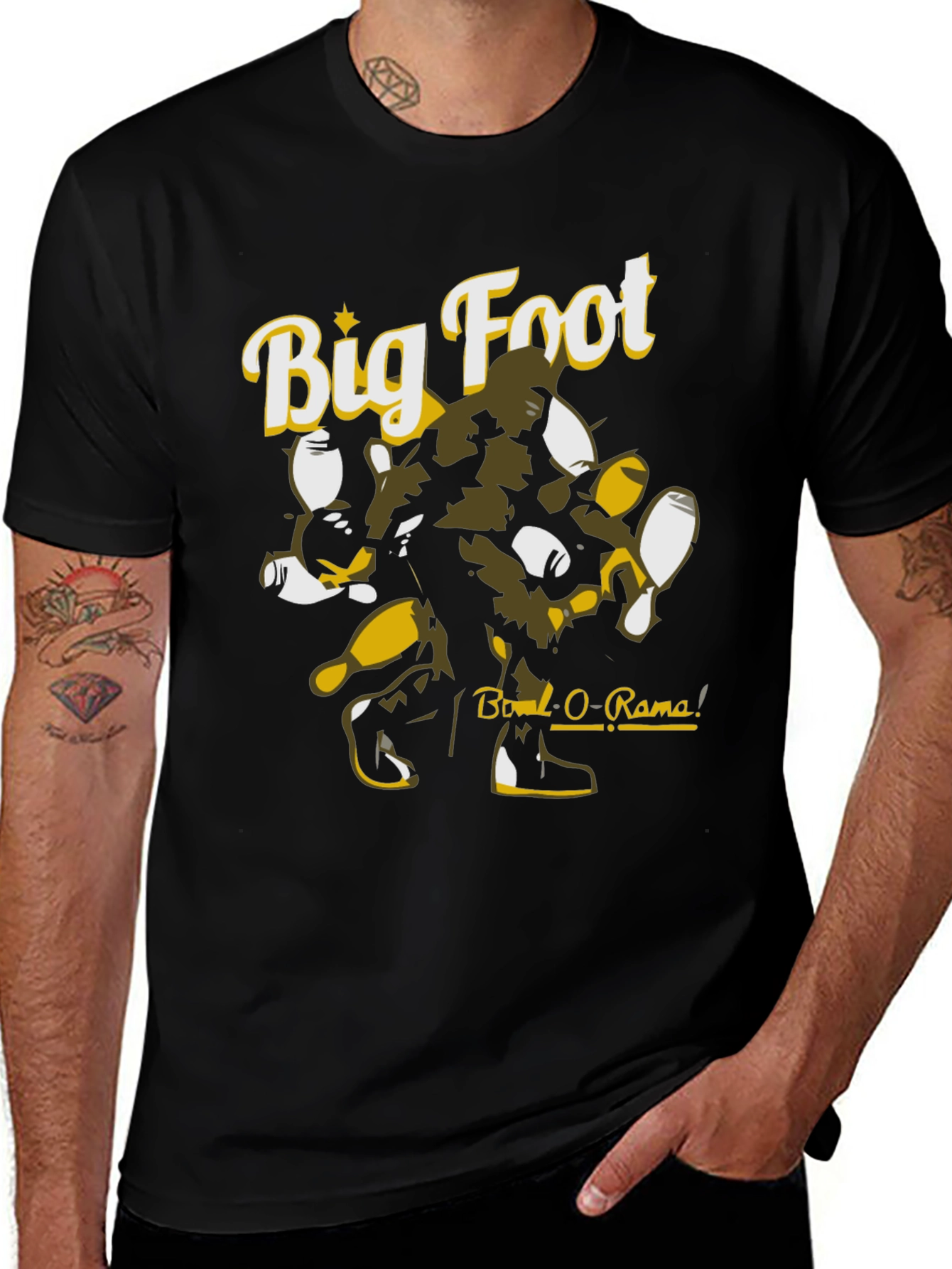 Big Foot Bowl-O-Rama Black Graphic Tee