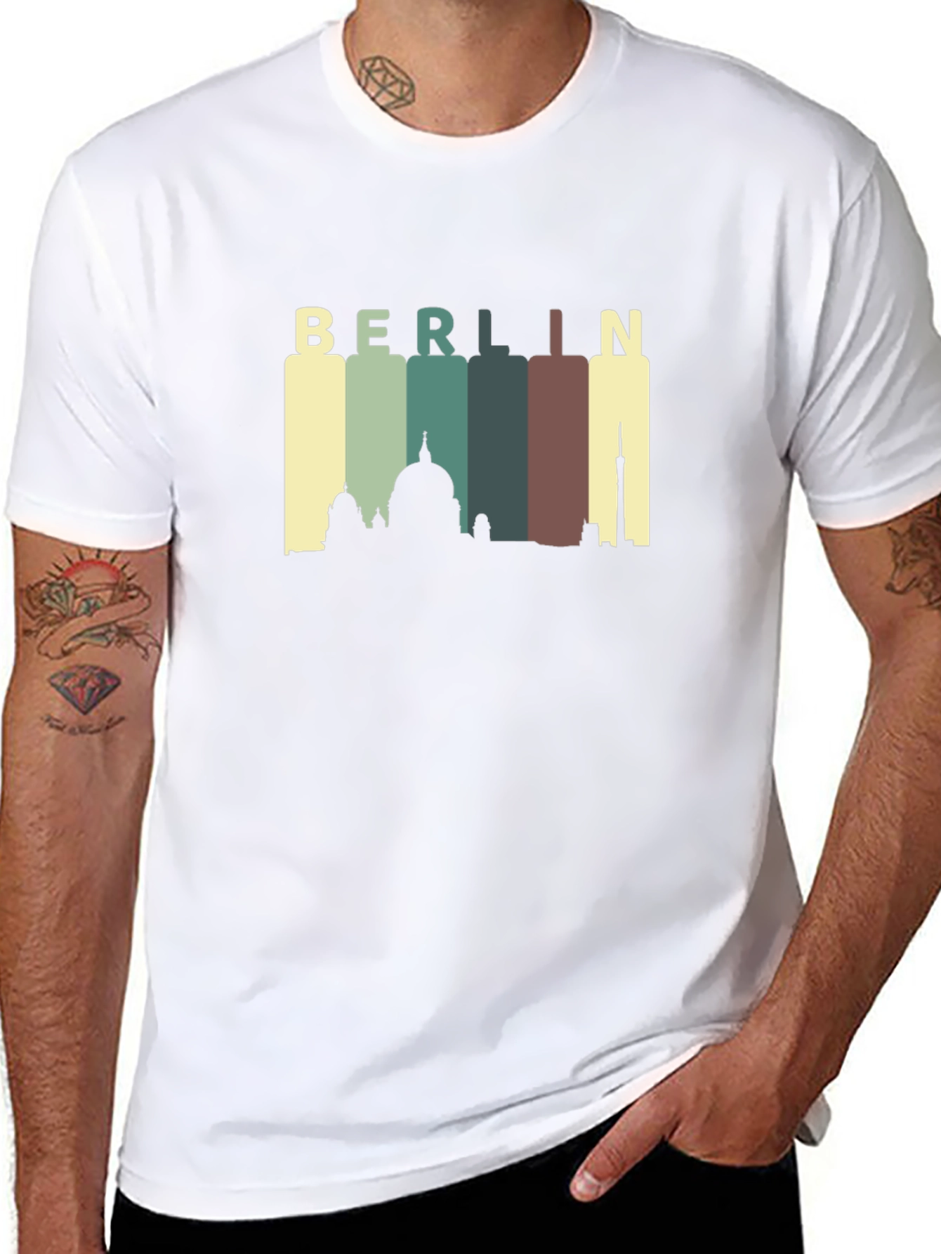Berlin Skyline Graphic Tee - Retro Cityscape T-Shirt
