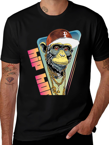 Hip Hop Monkey Graphic Tee - Urban Style