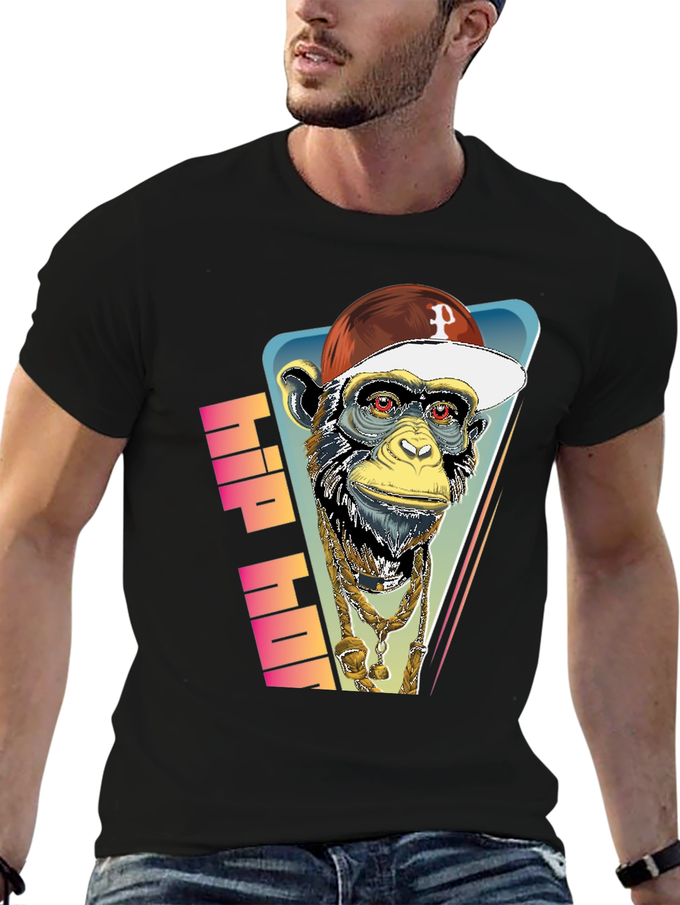 Hip Hop Monkey Graphic Tee - Urban Style