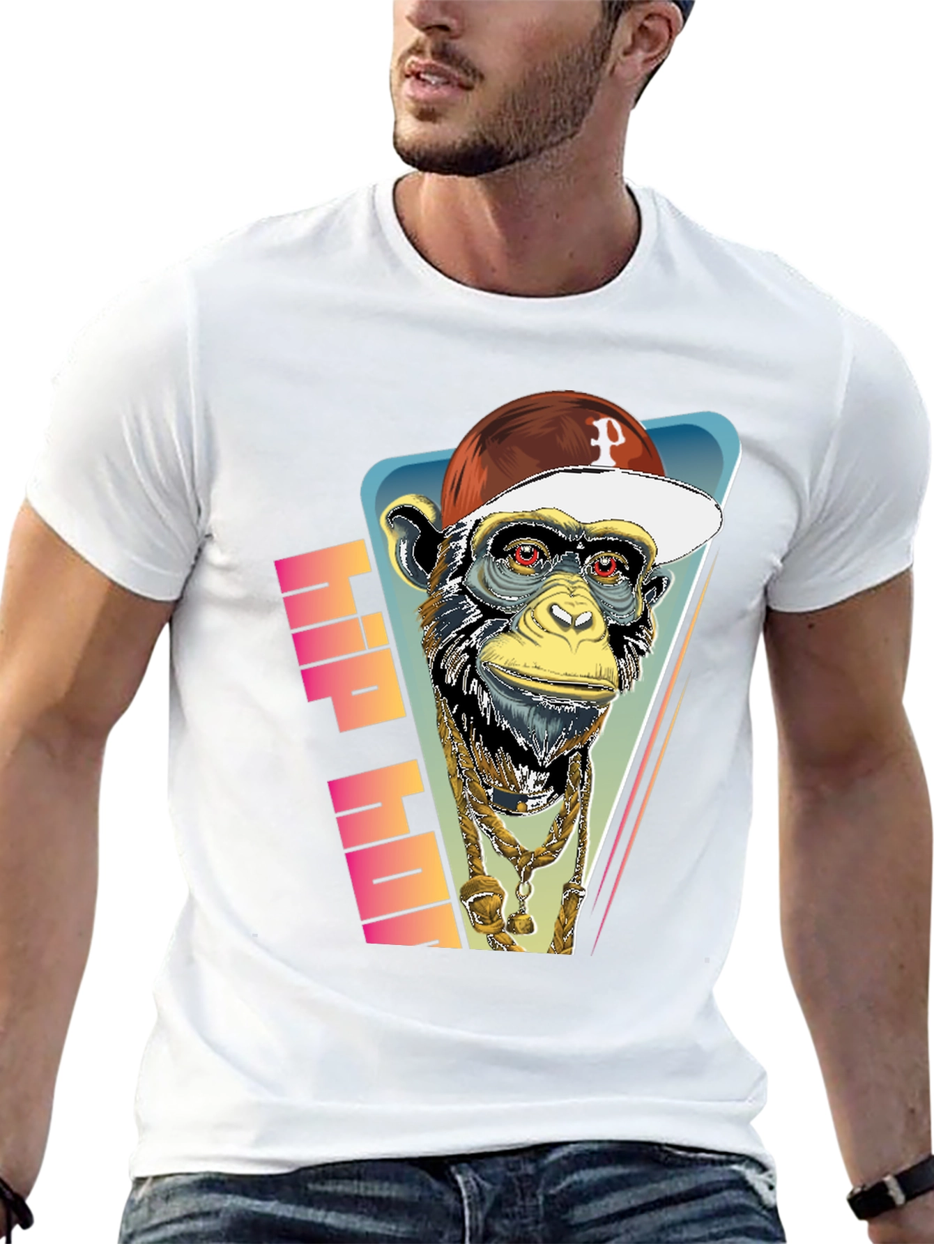 Hip Hop Monkey Graphic Tee - Urban Style