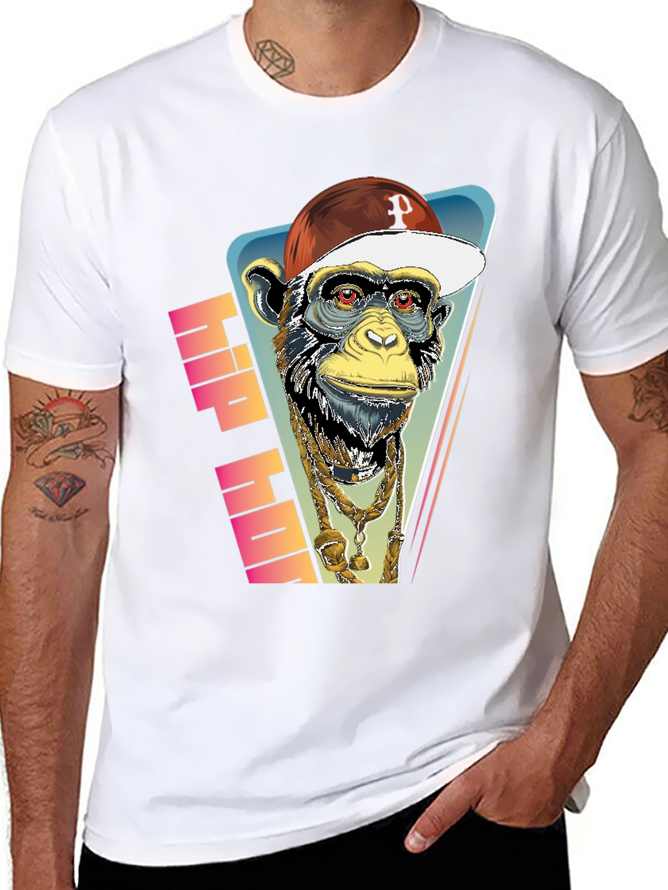 Hip Hop Monkey Graphic Tee - Urban Style