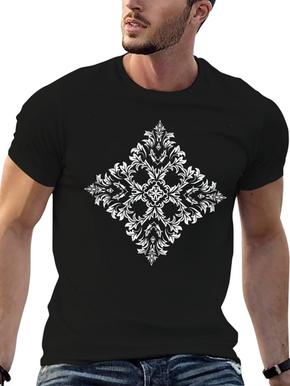 Elegant Diamond Floral Graphic Tee