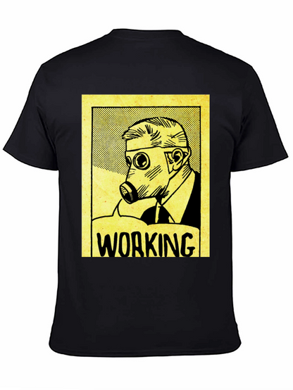 Working Man Gas Mask Graphic Tee - Black