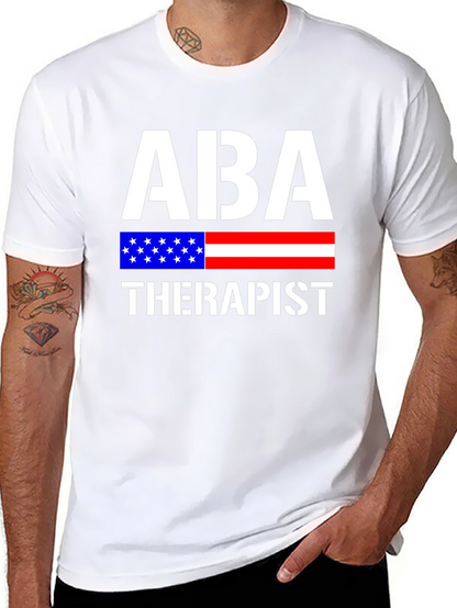 ABA Therapist American Flag Graphic T-Shirt