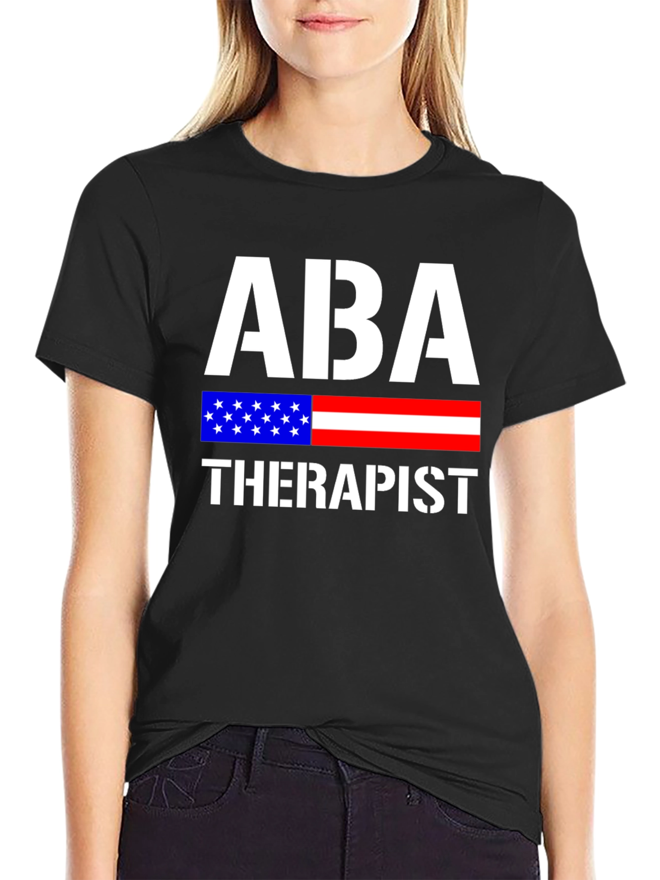 ABA Therapist American Flag Graphic T-Shirt