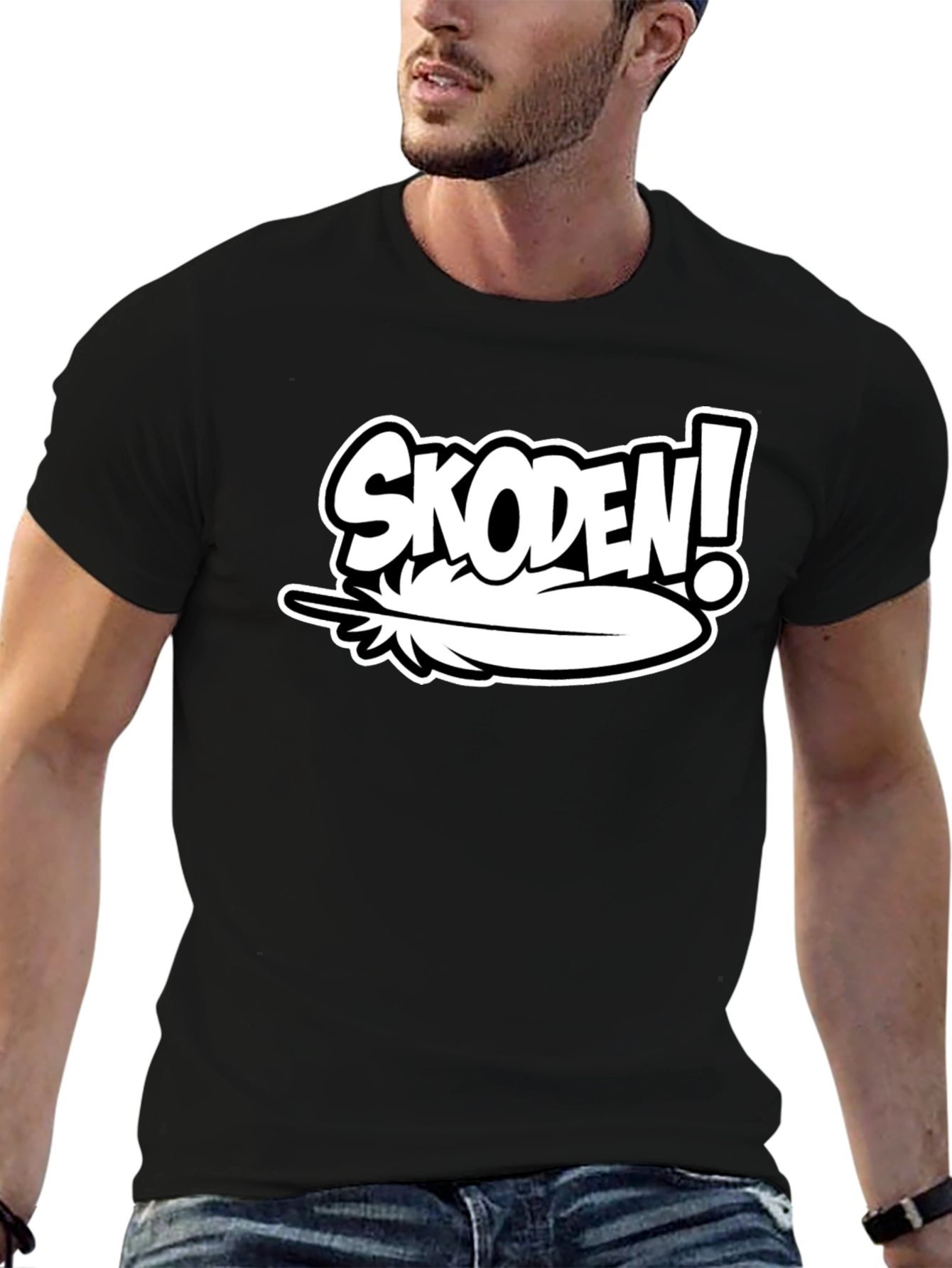 Skoden! Feather Graphic Black T-Shirt