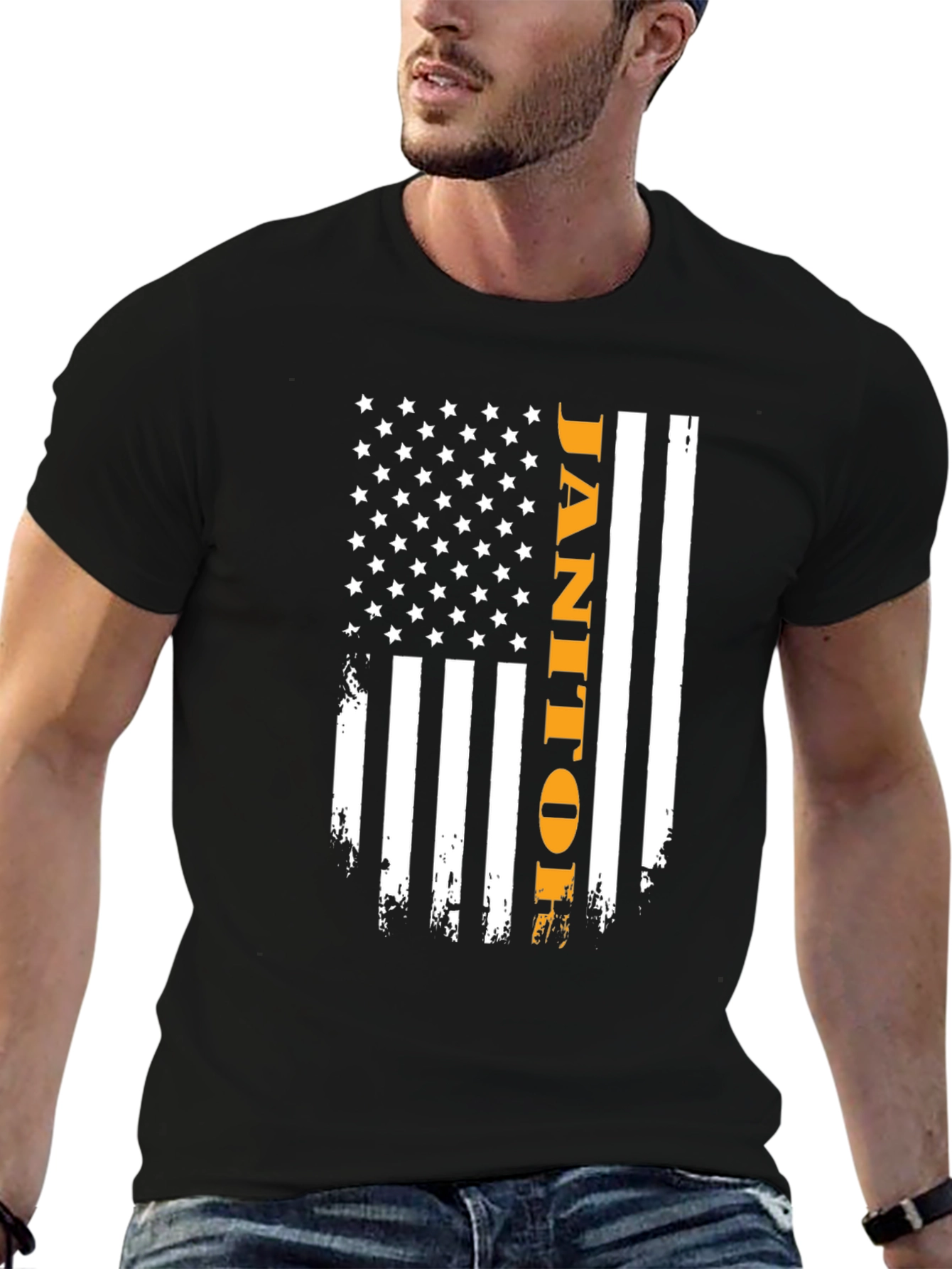 Janitor American Flag Graphic Tee