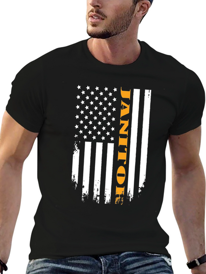 Janitor American Flag Graphic Tee
