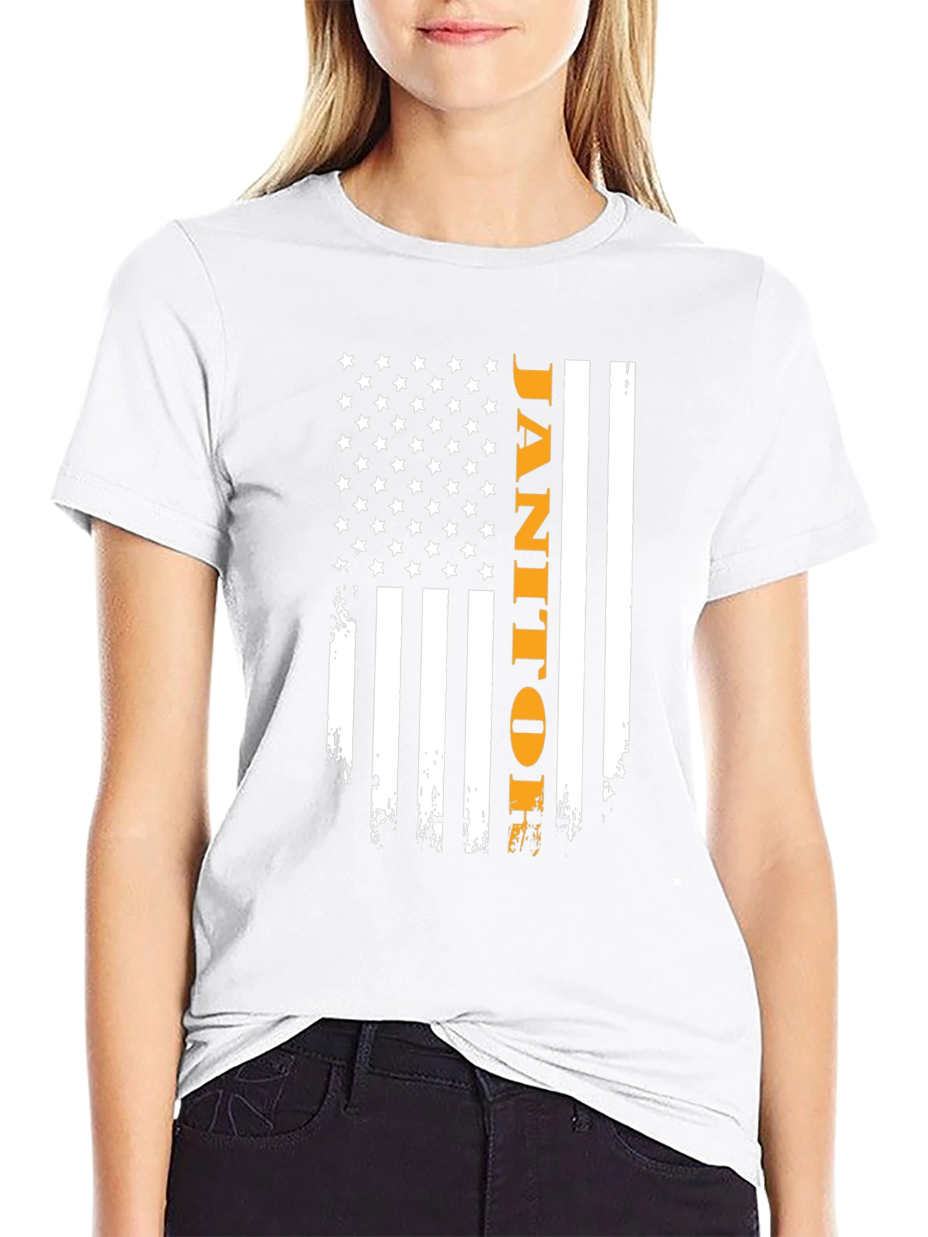 Janitor American Flag Graphic Tee